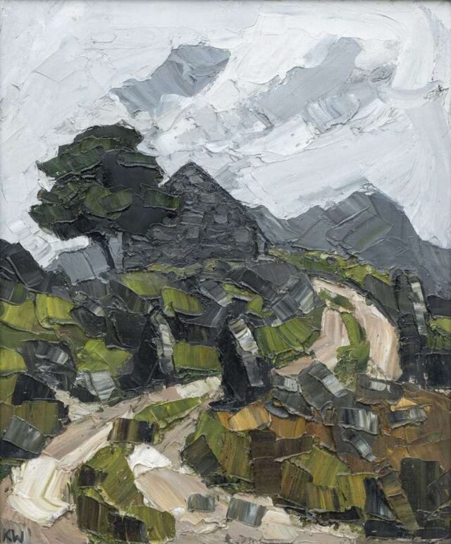 Kyffin Williams oil 'Old Barn, Ogwen'