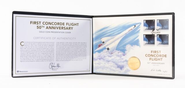 16 50th Anniversary Concorde Flight Gold Coin SOLD 2200