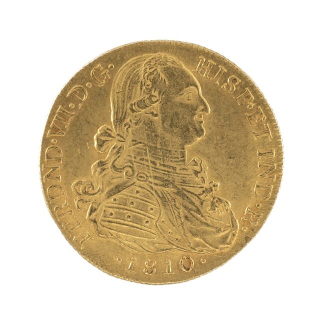 Colombia Ferdinand VII 8 Escudos Gold Coin