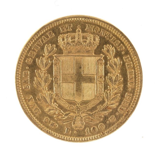 Italy Carlo Alberto 100 Lire Gold Coin