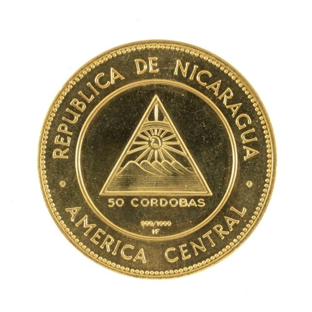 Republic of Nicaragua 50 Cordobas Gold Coin