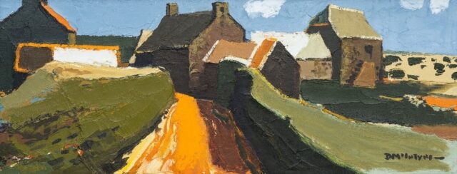 Donald Mc Intyre Acrylic Farm Buildings SOLD 2900