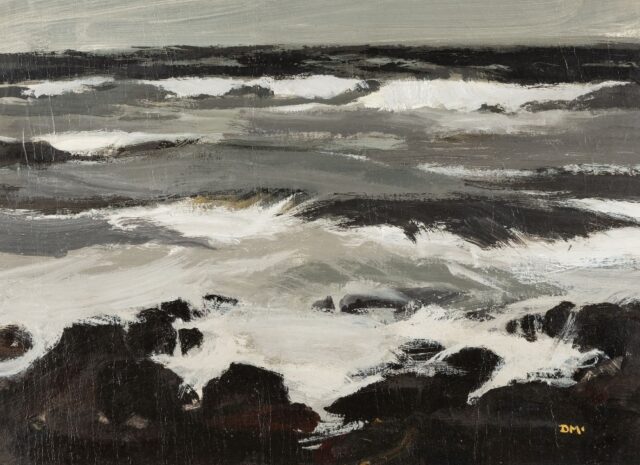 Donald Mc Intyre Acrylic Grey Sea No 7 SOLD 1300