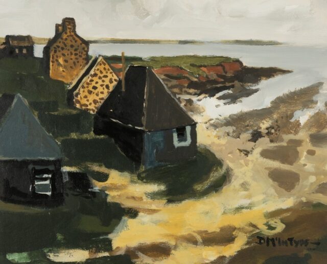Donald Mc Intyre Acrylic Houses and Huts Beadnell SOLD 3400