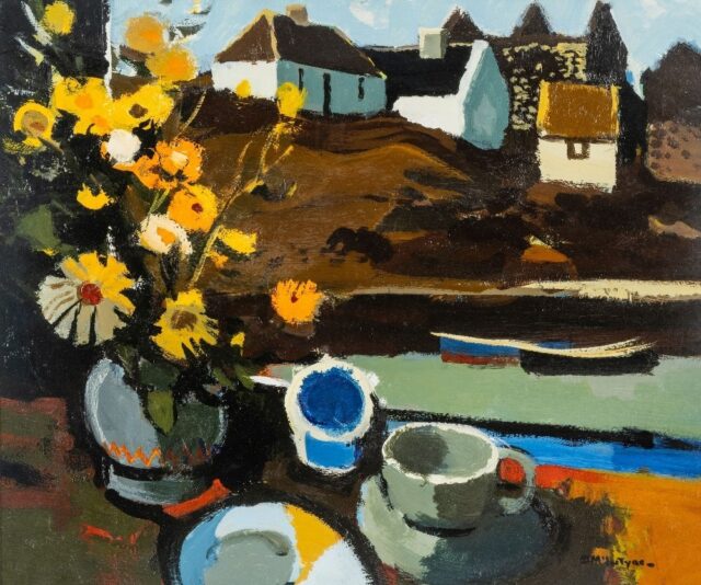 Donald Mc Intyre Oil Harbour Window SOLD 1700