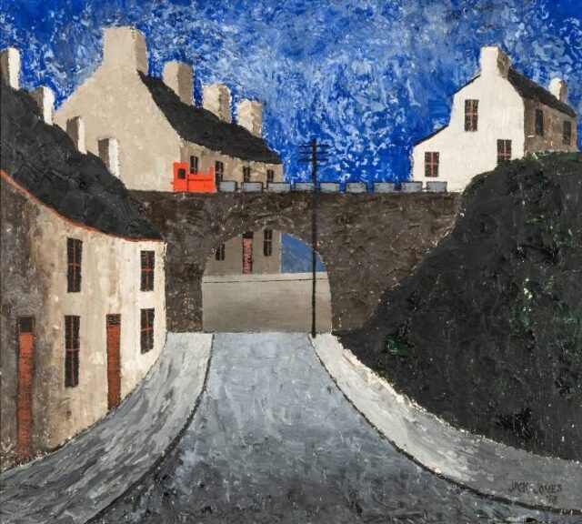 Oil of Welsh Street Scene by Jack Jones offered at Rogers Jones Welsh art auction