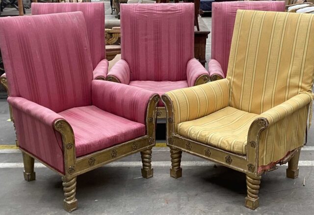 Giltwood armchairs