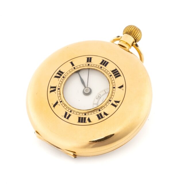 18CT Gold Half Hunter Pocket Watch