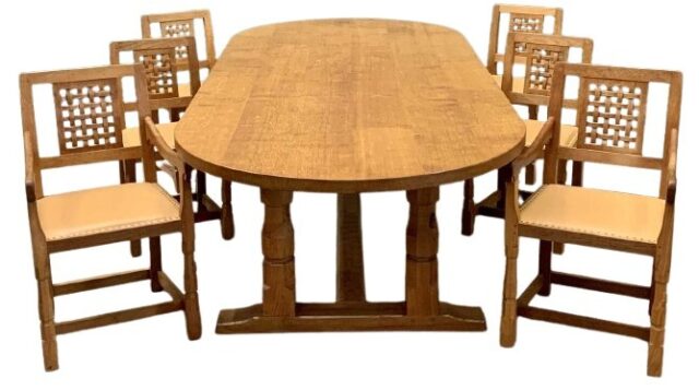 Mouseman workshop table and chairs SOLD 6600