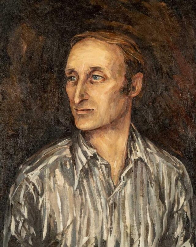 Portrait of Welsh entertainer Ryan Davies by Valerie Ganz