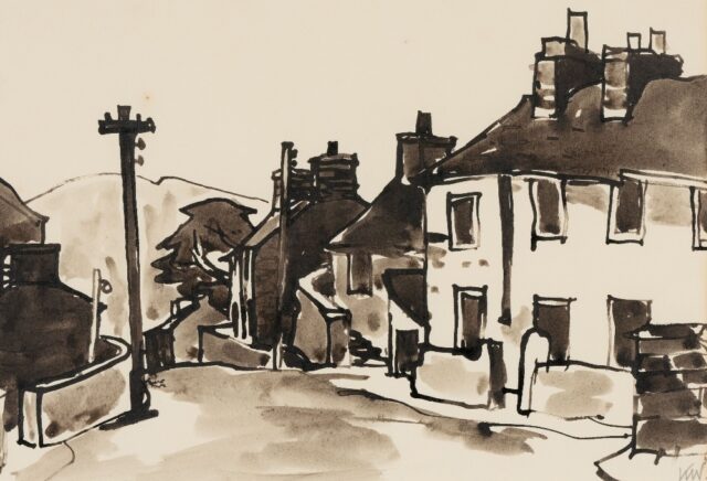 Sir Kyffin Williams RA Inkwash Tan y Grisiau SOLD 4000