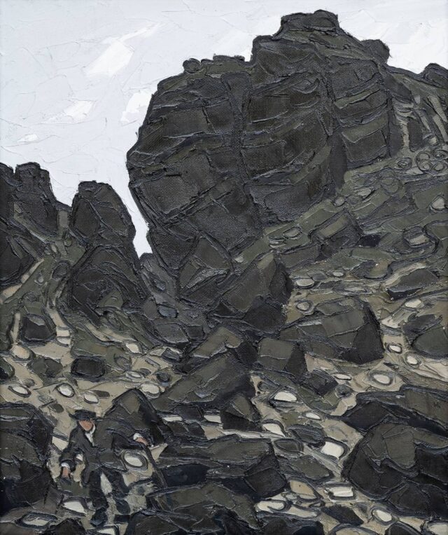 Sir Kyffin Williams RA Oil Farmer Below the Ridge SOLD 32000