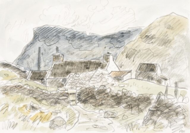 Sir Kyffin Williams RA Watercolour Pencil Penrhiwiau I SOLD 3400