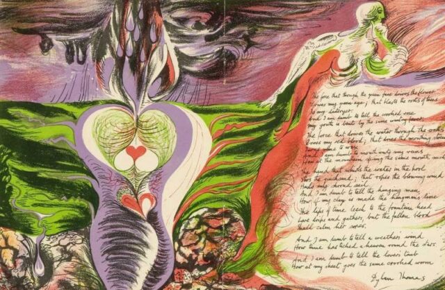 Ceri Richards Dylan Thomas poem lithograph