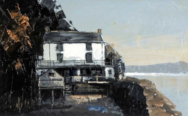 Derek Williams oil of Dylan Thomas' Boathouse