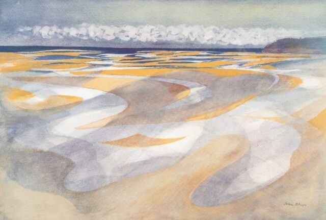 John Elwyn Laugharne Estuary lithograph