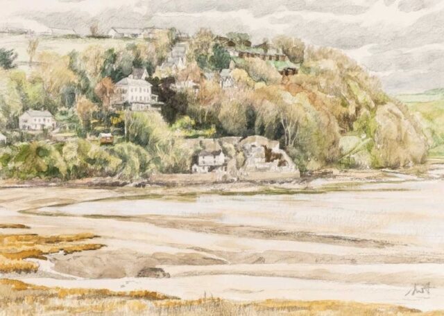 Steve Alport 'Dylan Thomas' Boathouse' watercolour