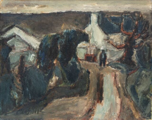 Will Roberts Oil Farm with Figure SOLD 1000