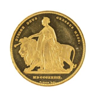 1839 Victoria 'Una and the Lion' Five Pound Coin