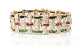 Multi-Gem Set Bracelet