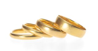 Four 22CT Gold Wedding Rings