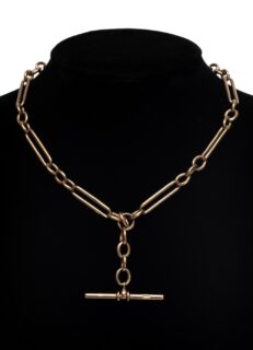 9CT Gold Trombone Link Albert Chain