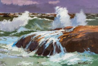Donald McIntyre Acrylic 'Surf and Dark Sky'