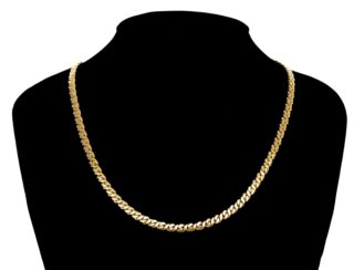Gold Guilloche Link Necklace