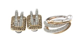 Bi-Colour Diamond Earrings