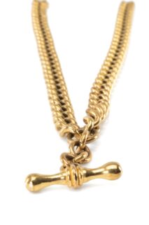 9CT Gold Curb Link Albert Chain