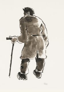 Sir Kyffin Williams RA Pen & Ink 'Farmer with Stick 1'