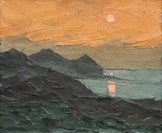 Sir Kyffin Williams RA Oil 'Sunset Yr Eifl'