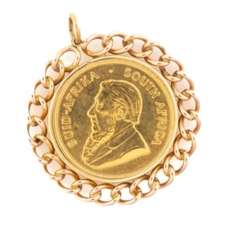 1975 Krugerrand Gold Coin in Pendant Mount