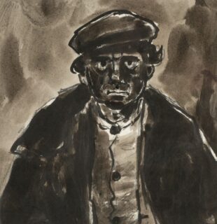 Sir Kyffin Williams RA Ink & Wash 'Hugh Rowlands'