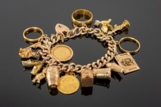 9CT Gold Curb Link Charm Bracelet