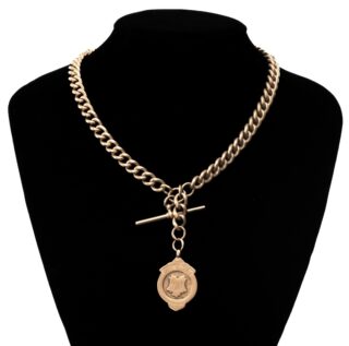 9CT Gold Curb Link Albert Chain