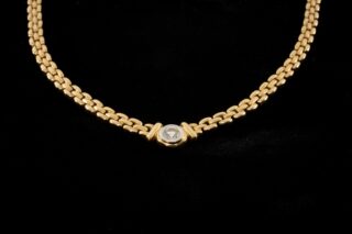 18CT Gold Brick Link Necklace