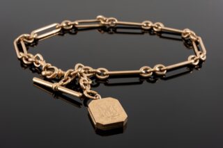 9CT Gold Trombone Link Albert Chain