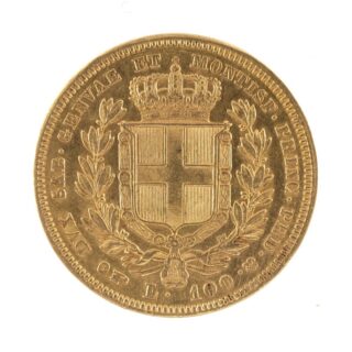 Italy, Carlo Alberto 100 Lire Gold Coin