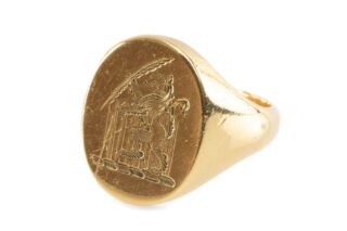 Yellow Metal Signet Ring