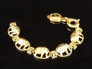 Italian 18CT Gold Elephant Link Bracelet