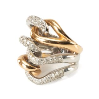 18CT Gold & Diamond Link Ring