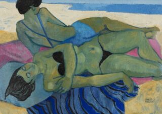 Claudia Williams Oil 'Two Bathers in the Shade'
