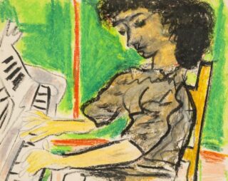Ceri Richards Crayon 'Pianist II'