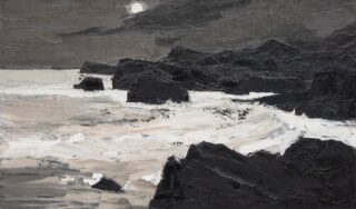 Sir Kyffin Williams RA Oil 'Rough Sea and Moonlight'