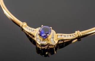 14K Gold Tanzanite & Diamond Necklace
