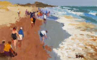 Donald McIntyre Acrylic 'Busy Beach'