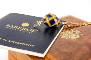 Faberge 18CT Gold & Diamond Egg Pendant