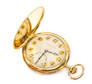 French 18K Gold Hunter Pocket Watch