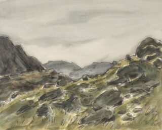 Sir Kyffin Williams RA Watercolour and Pencil 'Above Bethesda'